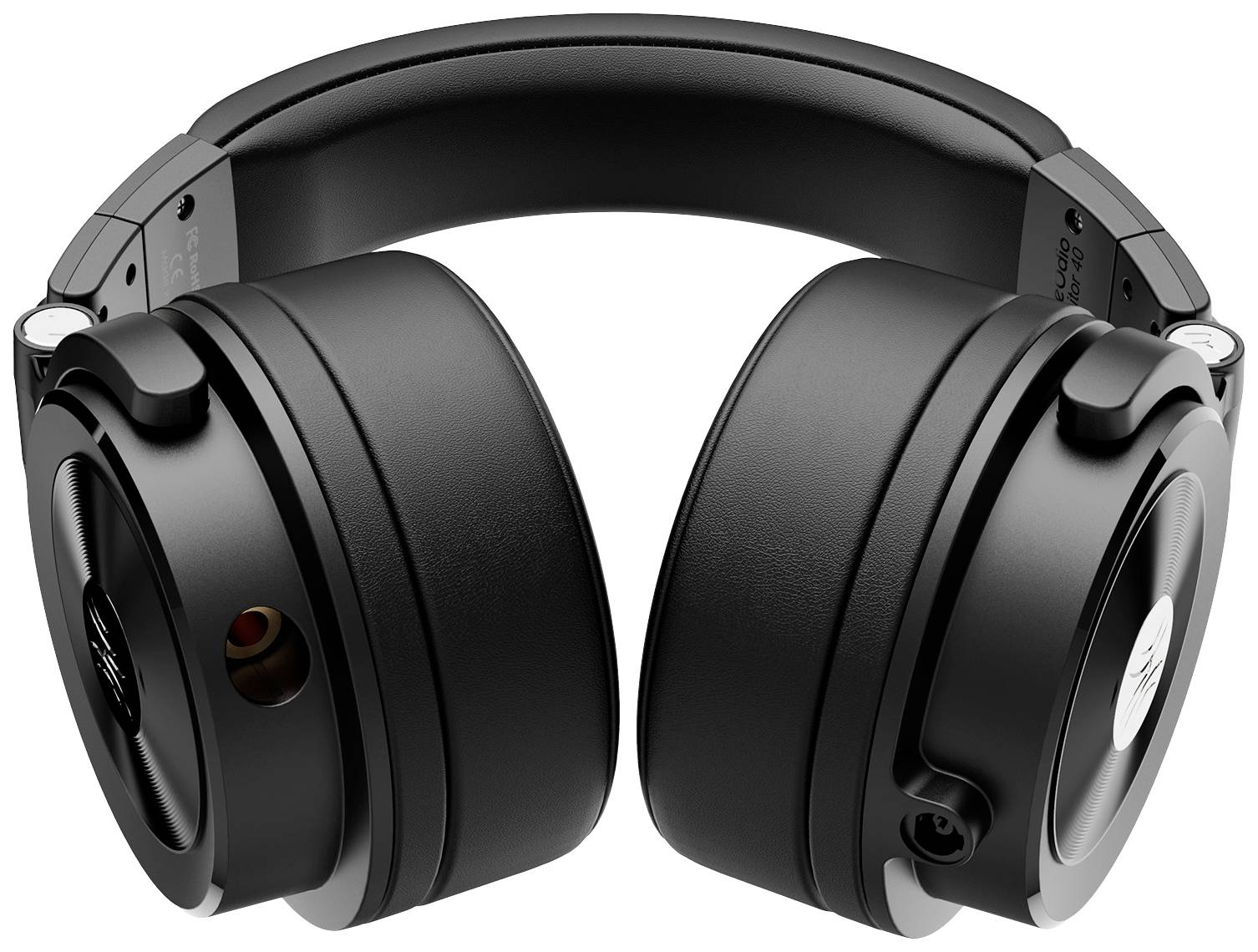 Schwarze Over-Ear-Kopfhörer mit rundem, gepolstertem Bügel und drehbaren Hörmuscheln.