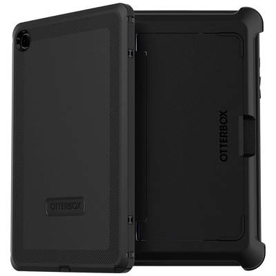Schwarzes Otterbox-Tabletcase mit robuster Rückseite und integriertem Ständer, bietet Schutz und Funktionalität.