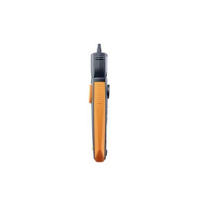 Ein schmaler, orangefarbener und schwarzer elektronischer Handheld-Tester, seitlich gezeigt, zur Messung elektrischer Signale.