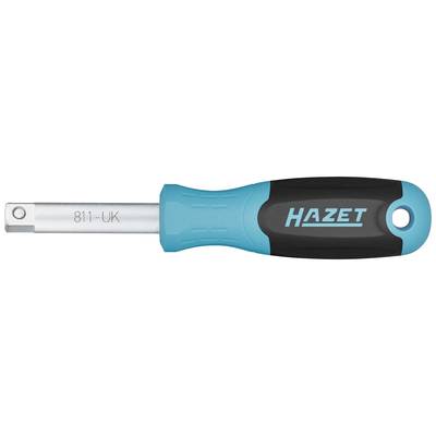 Ein Handwerkzeug von Hazet, Modell 811-UK, mit blau-schwarzem Griff und Loch zum Aufhängen, zeigt einen Sechskant-Steckanschluss.