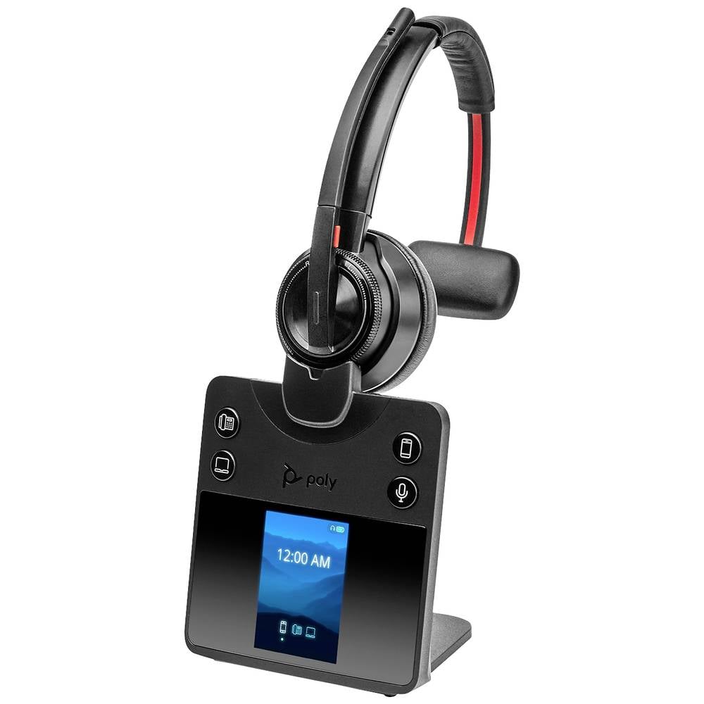HP Poly Savi 8410 Office Monaurales DECT On Ear headset Computer DECT, Bluetooth Mono Zwart Noise Cancelling