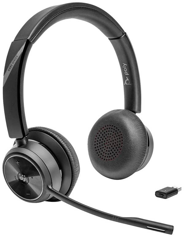 HP Poly Savi 7320 UC DECT  On Ear Headset DECT Stereo Schwarz Mikrofon-Rauschunterdrückung Lautstärkeregelung, Mikrofon-Stummschaltung Computer