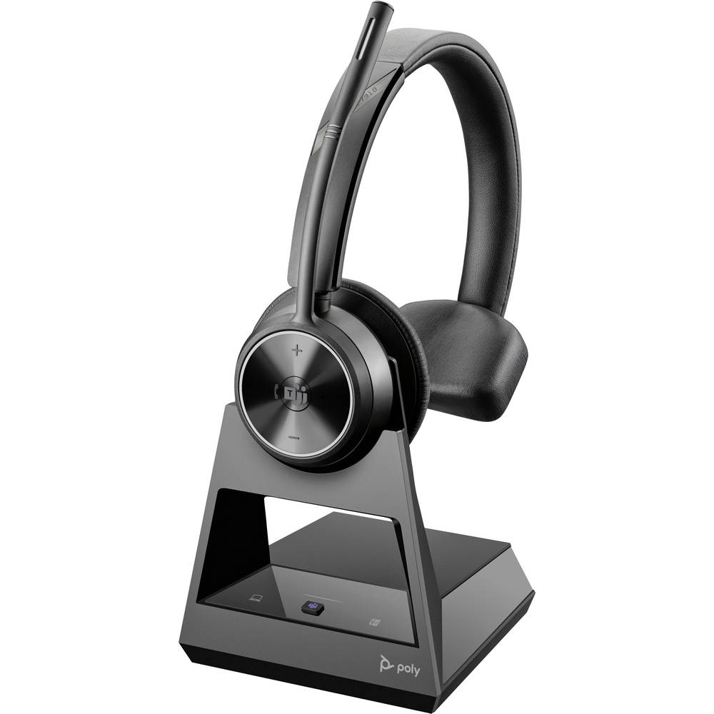 HP Poly Savi 7310 UC Monaural In Ear headset Computer DECT, Bluetooth Mono Zwart Ruisonderdrukking (microfoon) Volumeregeling, Microfoon uitschakelbaar (mute)
