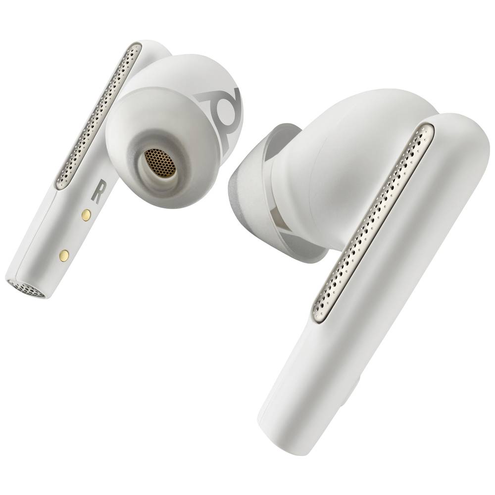 HP Poly Voyager Free 60 UC White Sand Earbuds +BT700 USB-C Adapter +Basic-Ladeetui In Ear oordopjes Computer Bluetooth Stereo Wit Volumeregeling, Microfoon