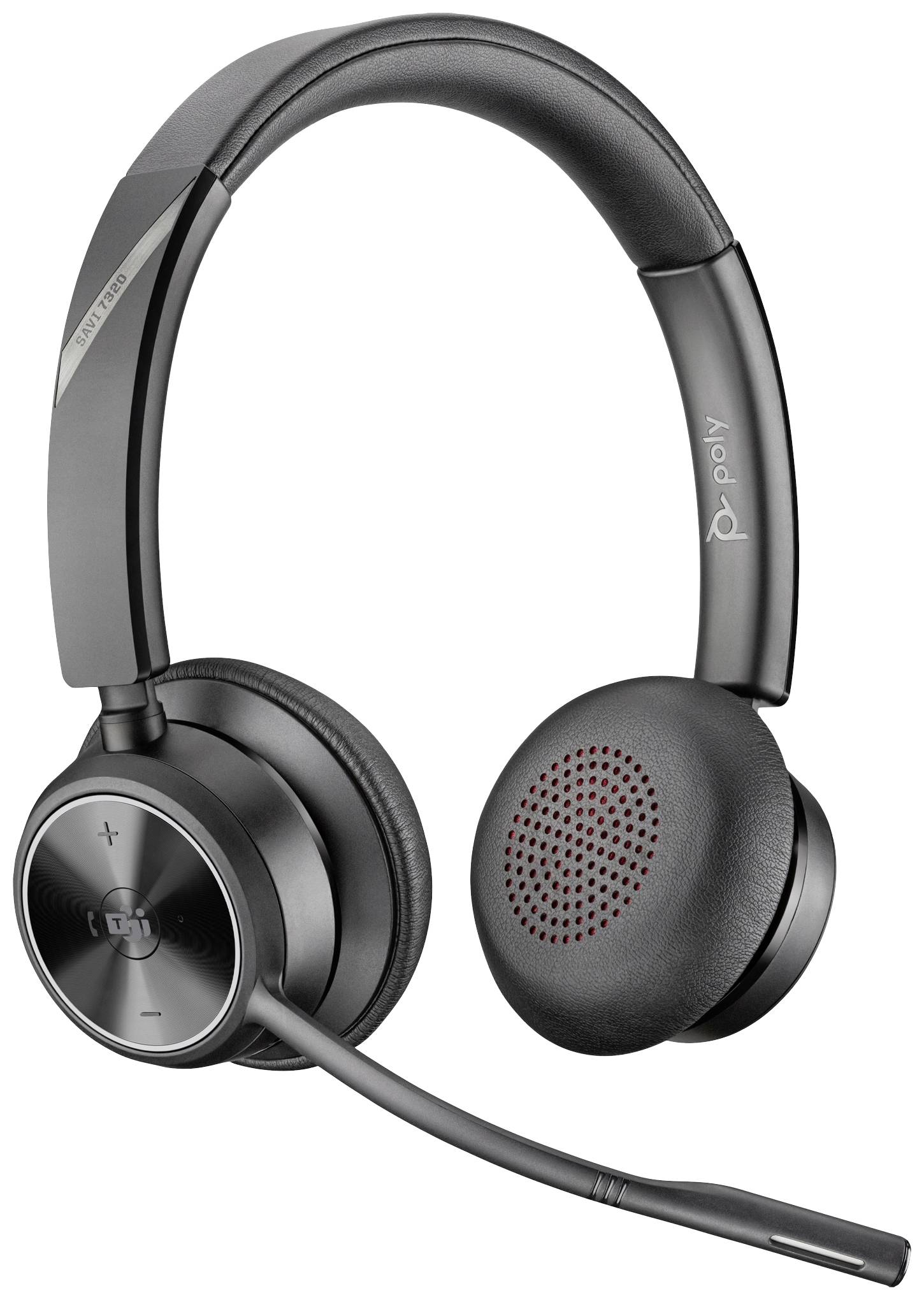 HP Poly Savi 7320 Stereo DECT On Ear Kopfhörer DECT Stereo Schwarz Lautstärkeregelung, Mikrofon-Stummschaltung Computer