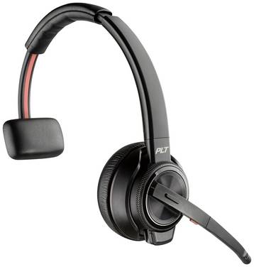 HP Poly Savi 8210 Monaural DECT  On Ear Headset DECT Mono Schwarz  Lautstärkeregelung, Mikrofon-Stummschaltung