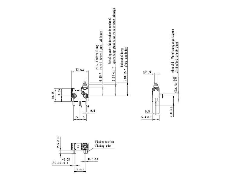 Marquardt 01060.2601-01 Microschakelaar 14 V/DC 0.1 A 1x aan/(aan) Bedieningszijde: IP67 / Aansluitzijde: IP00 Moment 1 stuk(s) afbeelding