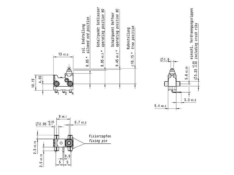 Marquardt 01065.3603-01 Microschakelaar 30 V/DC 0.1 A 1x aan/(aan) Bedieningszijde: IP67 / Aansluitzijde: IP00 Moment 1 stuk(s) afbeelding