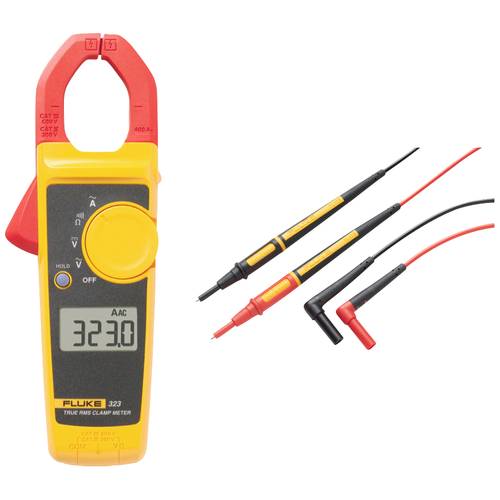 Fluke FLK-323/TL175-ISO Stromzange, Hand-Multimeter kalibriert (ISO) digital CAT III 600 V, CAT IV 300 V Anzeige (Counts...