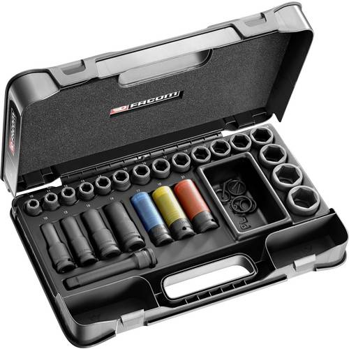 Thumbnail - Facom IMPACT-Steckschluessel 1/2Z, Set 27-tlg NS.550BPB Sechskant-Bit 27teilig 1/2 (12.5 mm), Außen-Sechskant