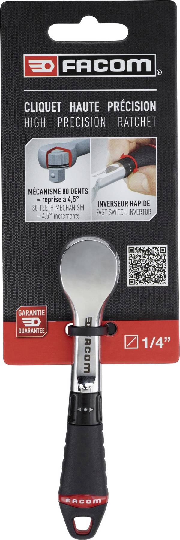 Facom R.181PB Umschaltknarre 1/4" (6.3 mm) 121.2 mm