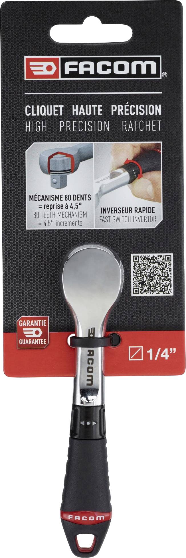 Facom R.181PB Umschaltknarre 1/4 (6.3 mm) 121.2 mm