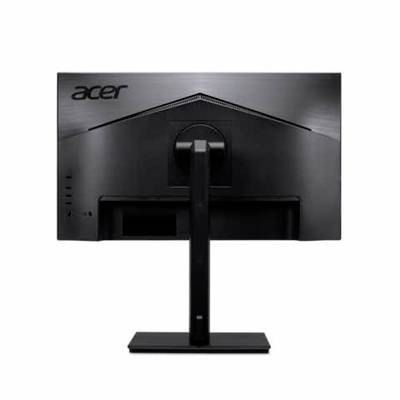 Rückansicht eines schwarzen Acer-Monitors mit rechteckigem Standfuß und sichtbarem Firmenlogo.