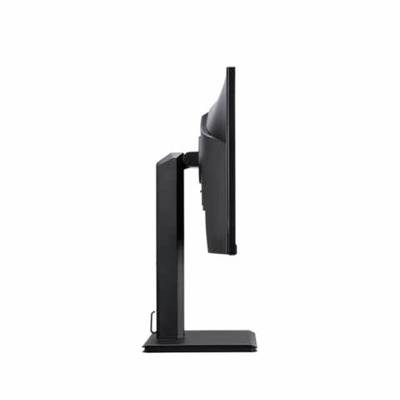Ein Computerbildschirm von der Seite gezeigt, mit schlankem Design und stabiler Basis.