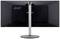 Rückansicht eines Acer-Monitors mit schwarzem Gehäuse und silbernem Standfuß.