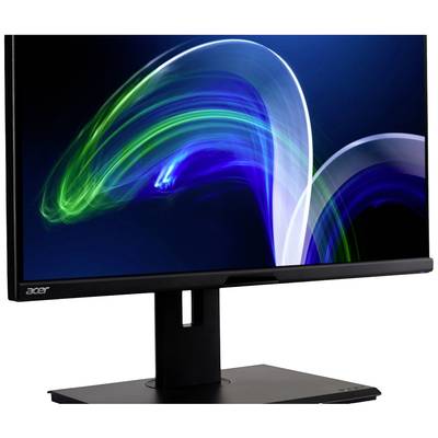 Ein moderner Computerbildschirm der Marke Acer mit einem abstrakten Hintergrund in leuchtenden Blau- und Grüntönen.