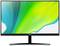 Ein Flachbildschirm-Monitor von Acer mit einem farbenfrohen, abstrakten Hintergrund in Blau- und Grüntönen auf dem Display.