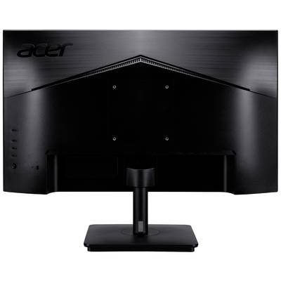 Rückansicht eines Acer-Monitors mit schwarzem Gehäuse und verstellbarem Ständer. Markenlogo oben links sichtbar.