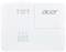 Ein weißer Projektor mit der Aufschrift 'Acer' auf der Oberseite, inklusive Tastenfeld zur Steuerung von Power, Lampe und Temp.