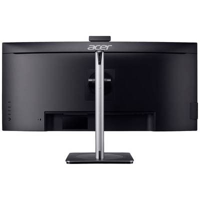 Rückansicht eines Acer-Monitors mit breitem Bildschirm und schmalem Standfuß.