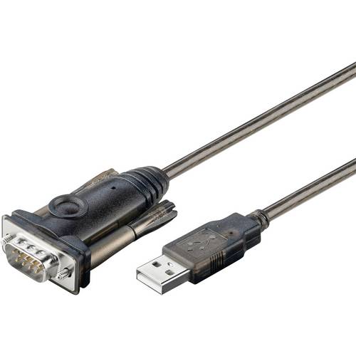 Thumbnail - Goobay 95435 USB 2.0 Typ A auf D SUB RS-232 Stecker 9 polig / 1 Mbits USB seriell RS232 Konverter / Transparent / 1,5m