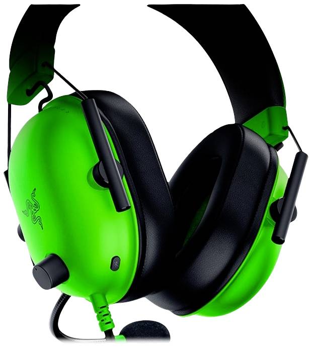 Ein grünes Gaming-Headset mit Mikrofon, gepolsterten Ohrmuscheln und verstellbarem Kopfbügel, optimal für intensives Spielen geeignet.