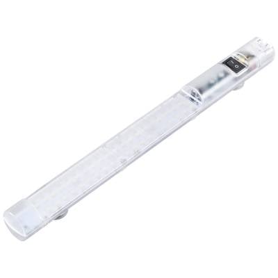 Eine längliche LED-Leuchte in einem transparenten Gehäuse, geeignet für verschiedene Beleuchtungszwecke.