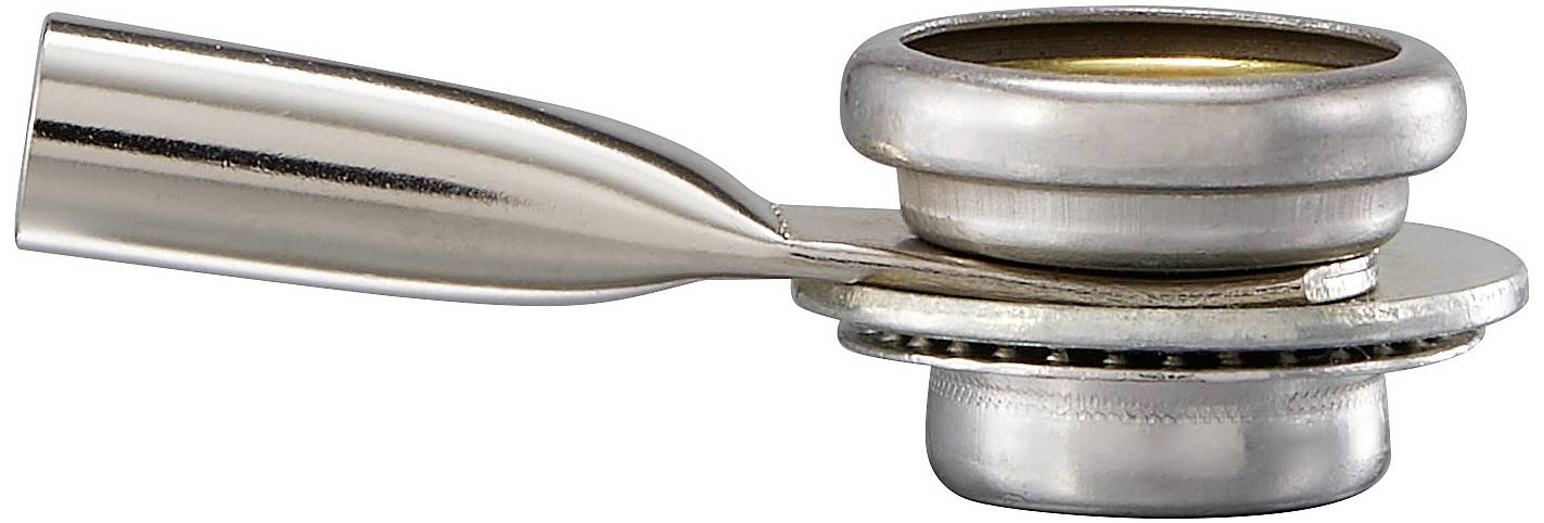 Ein Edelstahl-Bodenauslauf mit runder Kuppel und Flansch, seitlich gezeigt.