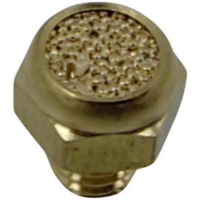 Goldfarbener metallischer Sechskant mit rauer Oberflächenstruktur.