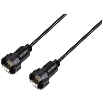 Zwei schwarze HDMI-Kabel mit Steckern, die nach vorne zeigen. Sie sind für die Übertragung von Audio- und Videosignalen geeignet.