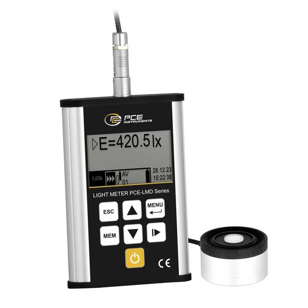 PCE Instruments Luxmeter PCE-LMD 200 |0 ... 500.000 Lux |Genauigkeitsklasse A |DIN 5032-7  |Speicher |externer Sensor