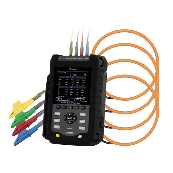 PCE Instruments Leistungsanalysator PCE-PA 8500 Oberwellenmessung |Leistungsfaktor |Strom |Frequenz |Spannung |uvm.