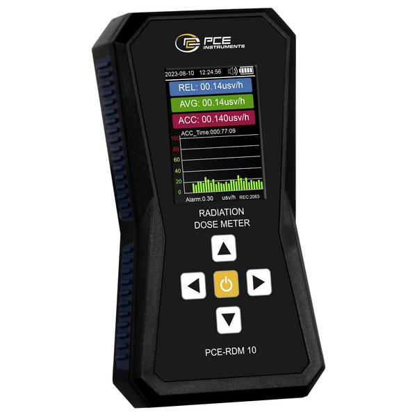 PCE Instruments Strahlen Dosimeter PCE-RDM 10 |γ |β |X Strahlung |0,01 ... 99,99 µSv/h |Alarm|Echtzeit |USB-C |Speicher