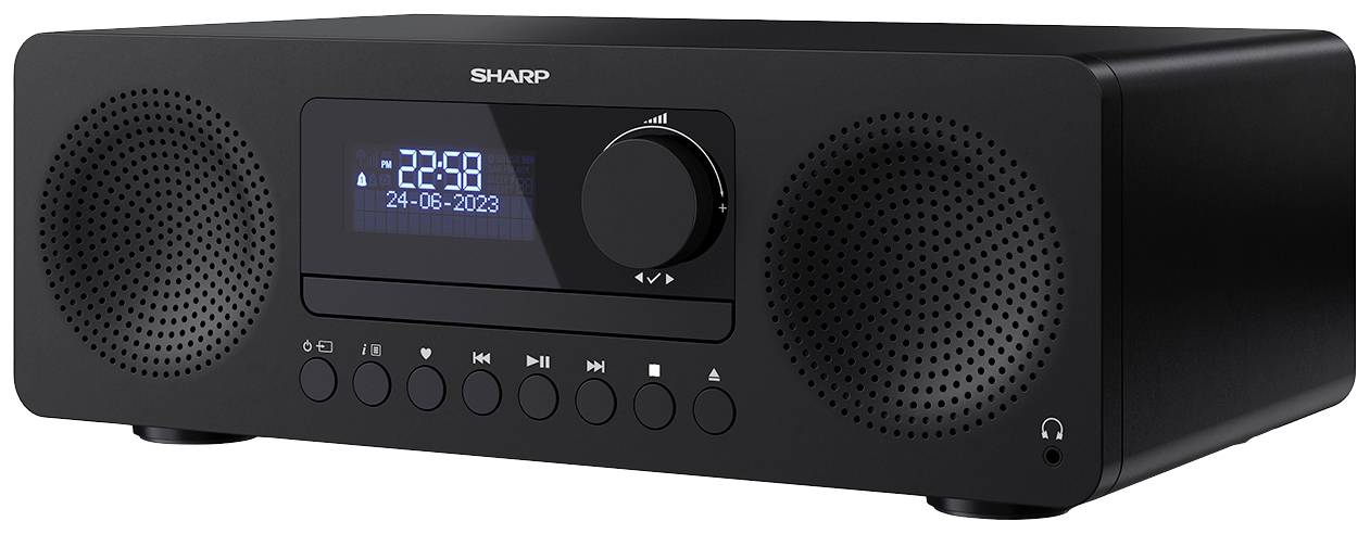 Sharp XL-B720D Stereoanlage Bluetooth®, AUX, CD, DAB+, USB, Inkl. Fernbedienung 60 W Schwarz