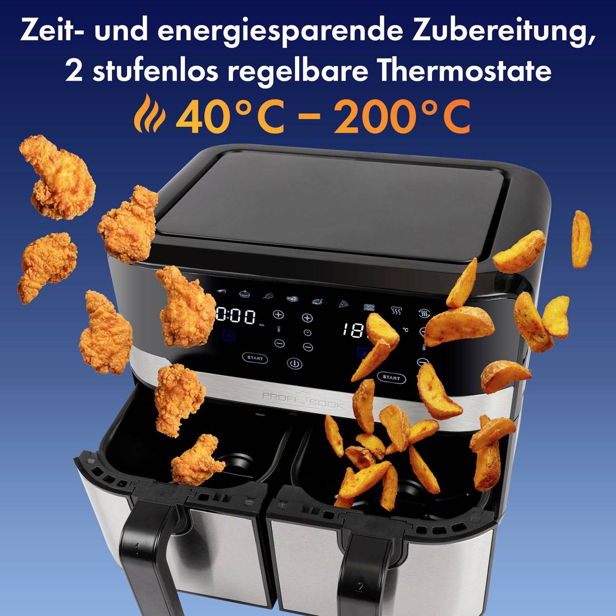 Profi Cook PC-FR 1242 H inox Heißluft-Fritteuse 9.0 l 2400 W Edelstahl-11