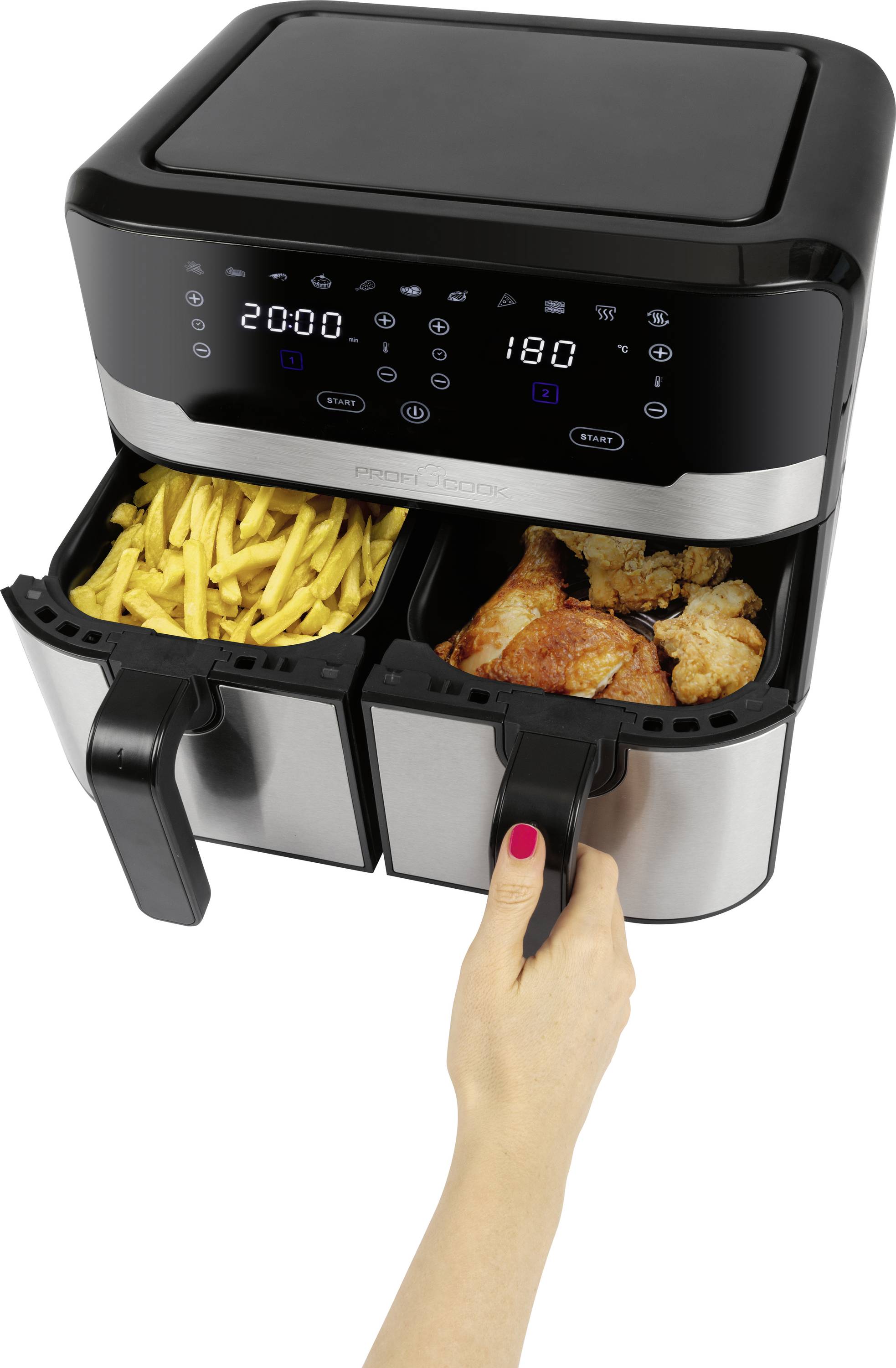 Profi Cook PC-FR 1242 H inox Heißluft-Fritteuse 9.0 l 2400 W Edelstahl-3