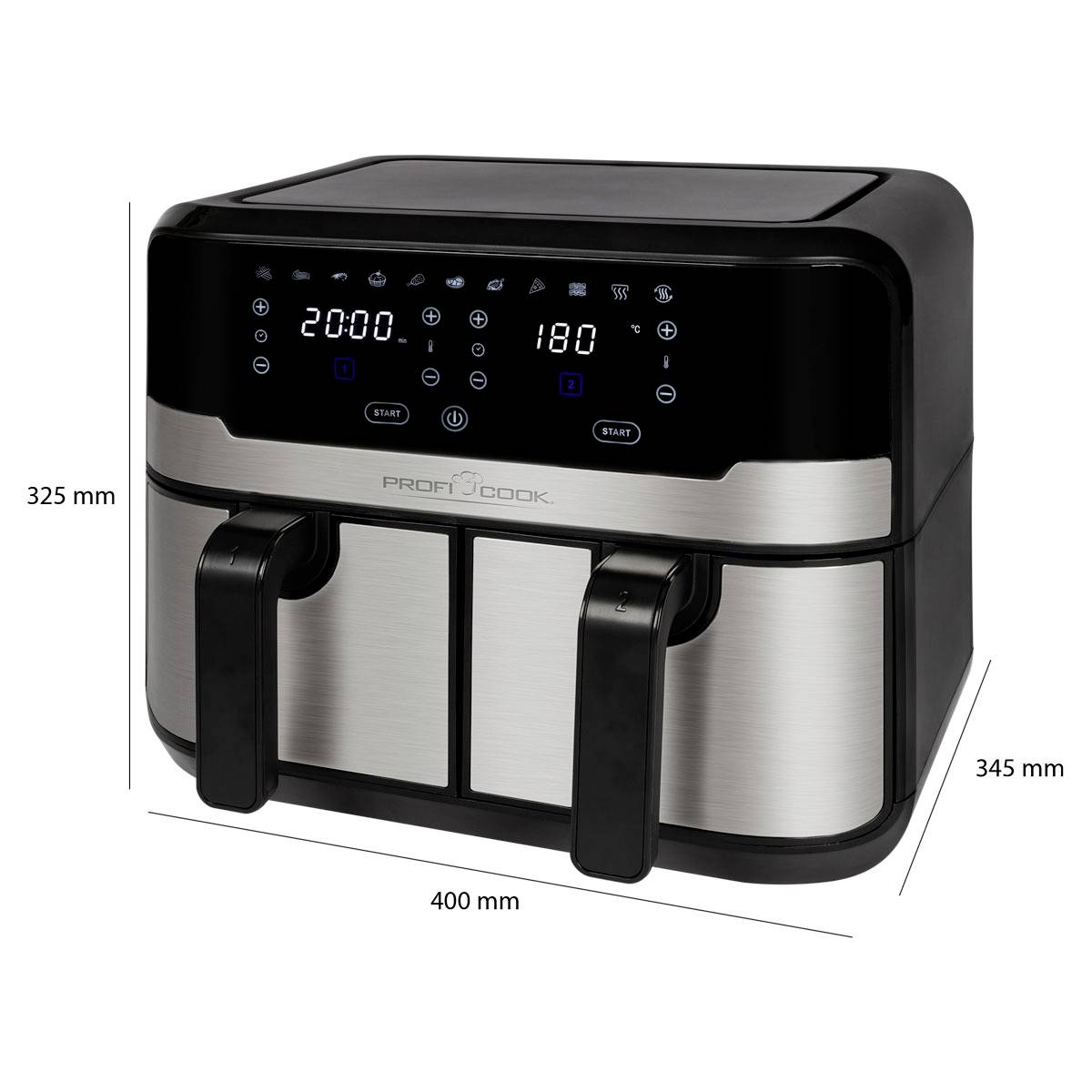 Profi Cook PC-FR 1242 H inox Heißluft-Fritteuse 9.0 l 2400 W Edelstahl-14