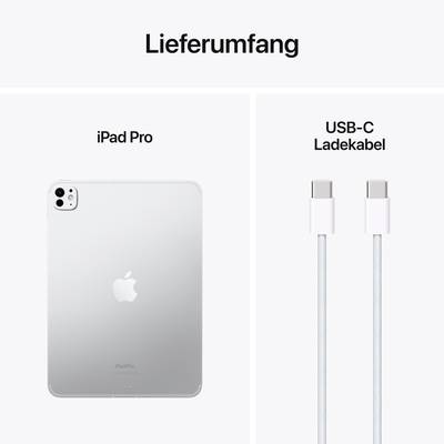 Ein iPad Pro und ein USB-C Ladekabel, dargestellt unter der Überschrift 'Lieferumfang'.