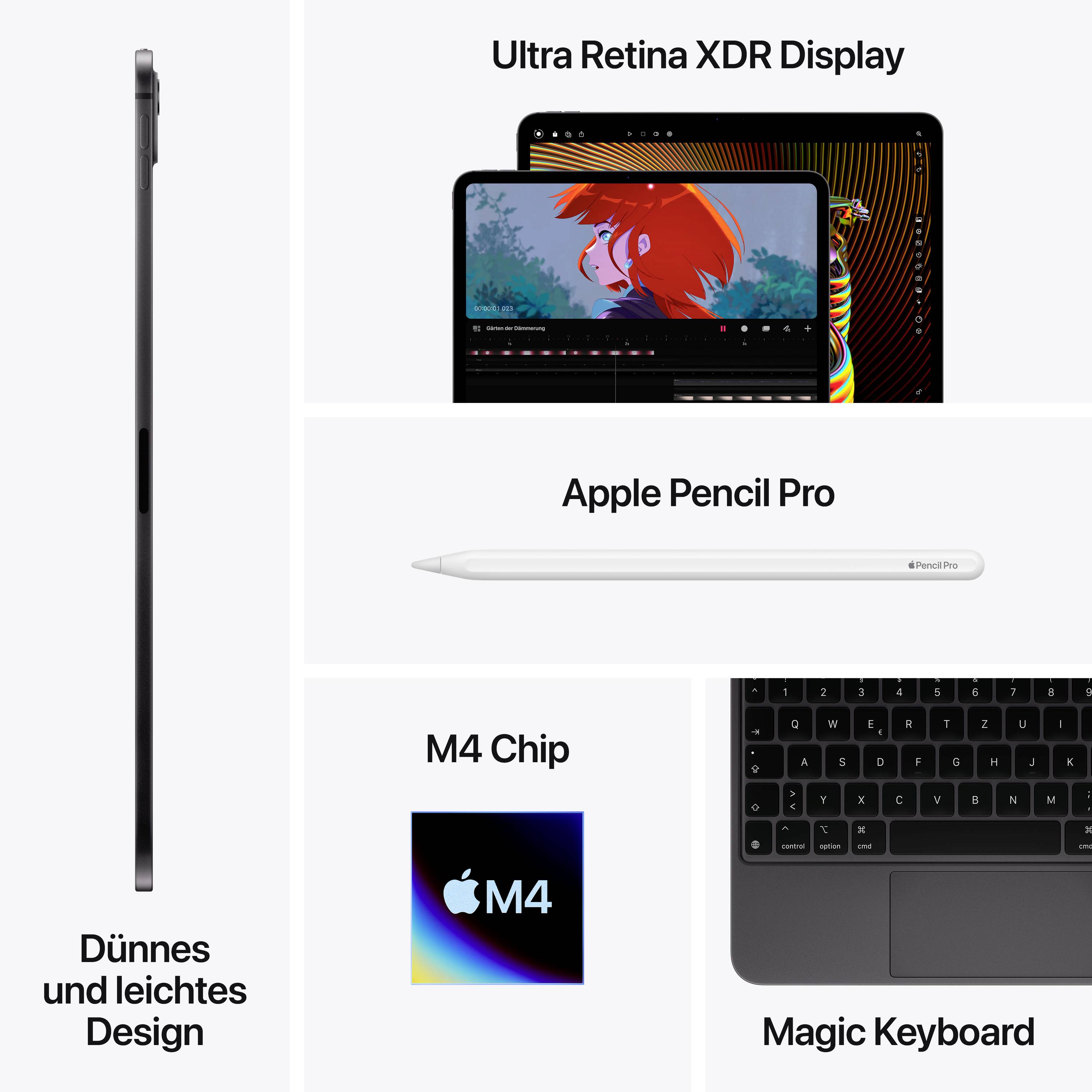 Apple iPad Pro 13 (M4, 2024) WiFi 256 GB Space Black 33 cm (13