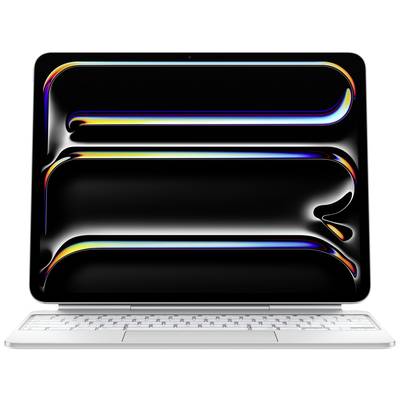 Ein Laptop mit einem vollständig geöffneten Bildschirm zeigt ein modernes, abstraktes Hintergrundbild in schillernden Farben.