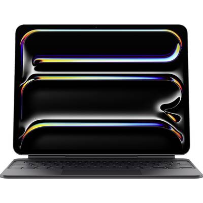 Ein Laptop mit beeindruckendem Retina-Display, das bunte Lichtreflexionen in Form geschwungener Linien auf dem Bildschirm zeigt.
