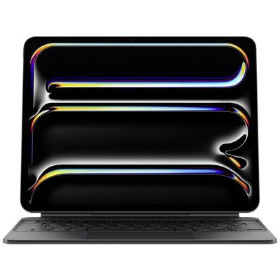 Ein Laptop mit einem auffälligen, abstrakten Bildschirmhintergrund in schillernden Farben. Der Laptop ist geöffnet und zeigt die Tastatur.