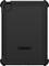 Rückansicht einer schwarzen OtterBox-Schutzhülle für Tablets, zeigt robustes Design mit verstärkten Ecken und strukturierten Seiten.