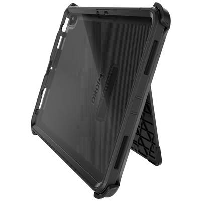 Eine robuste schwarze Tablet-Schutzhülle mit eingeklappbarem Ständer, speziell für zusätzlichen Schutz und Stabilität entwickelt.