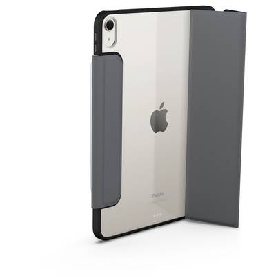 Apple iPad Air in einem grauen Folio-Case, von hinten gezeigt mit sichtbarem Apple-Logo.