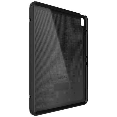 Eine schwarze Schutzhülle mit der Aufschrift 'DROP+' bietet robusten Schutz für Tablets, speziell für Ecken und Kanten.