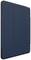 Ein dunkelblaues Tablet-Cover mit Klappdeckel, dargestellt in seitlicher Ansicht. Es bietet Schutz und hat einen schmalen Rand.