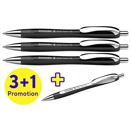 Schneider Schreibgeräte Slider Rave XB 132584 Kugelschreiber 0.7 mm Schreibfarbe: Blau 4 St.