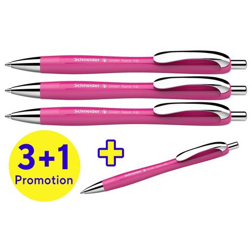 Schneider Schreibgeräte Slider Rave XB 132554 Kugelschreiber 0.7 mm Schreibfarbe: Blau 4 St.