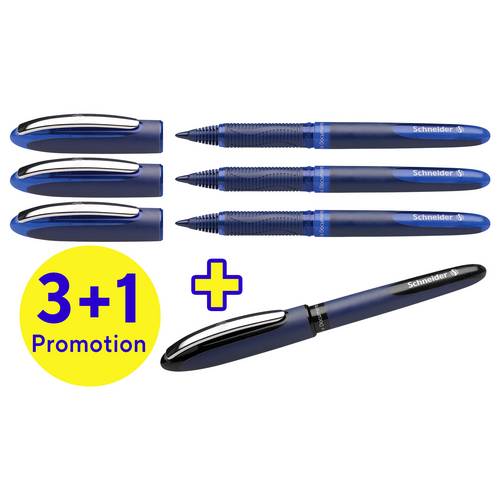 Schneider Schreibgeräte Tintenroller One Business 06 0.6 mm Schwarz, Blau 183084 4 St.